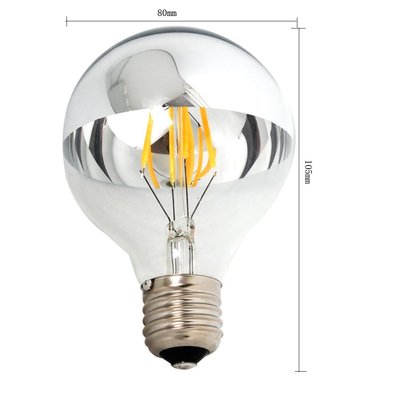G80 E27 4W Half Silver LED Bulb